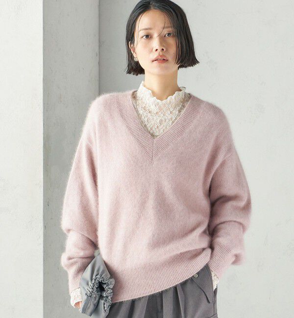 SHIPS for women「《一部追加予約》〈手洗い可能〉フラワー ストレッチ レース ハイネック トップス」|Tシャツ・カットソー|