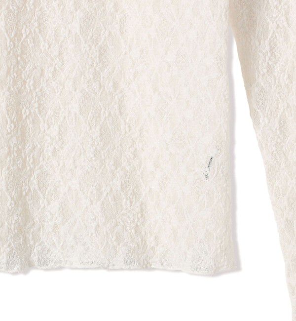 SHIPS for women「《一部追加予約》〈手洗い可能〉フラワー ストレッチ レース ハイネック トップス」|Tシャツ・カットソー|