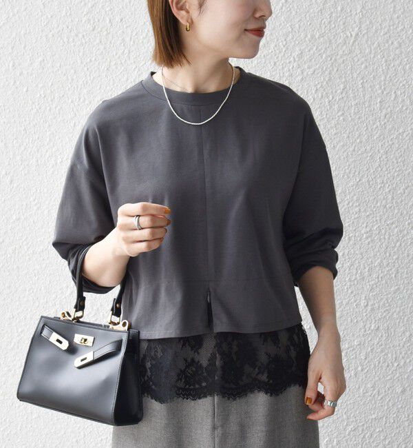 SHIPS any「〈洗濯機可能〉ジップ レース ヘム ロングスリーブ TEE」|Tシャツ・カットソー|