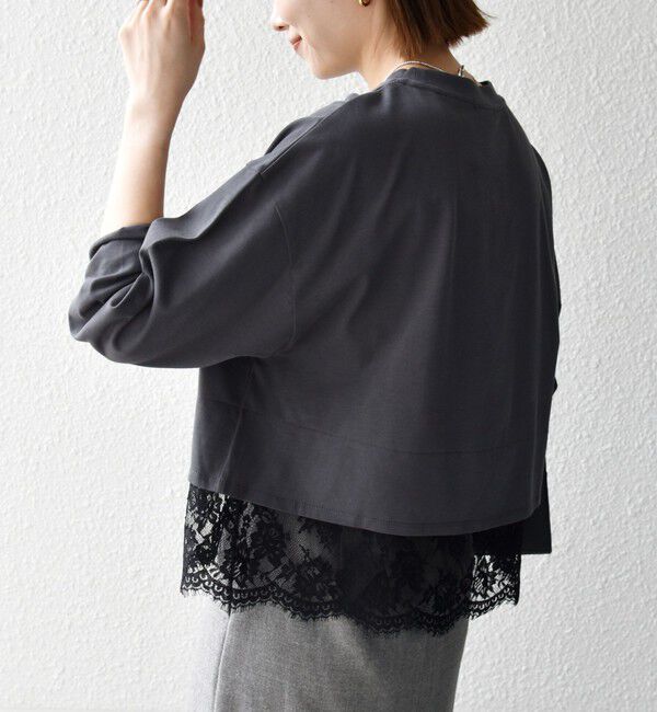 SHIPS any「〈洗濯機可能〉ジップ レース ヘム ロングスリーブ TEE」|Tシャツ・カットソー|