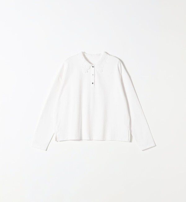 SHIPS any「〈洗濯機可能〉レース カラー ロングスリーブ ポロ プルオーバー」|Tシャツ・カットソー|