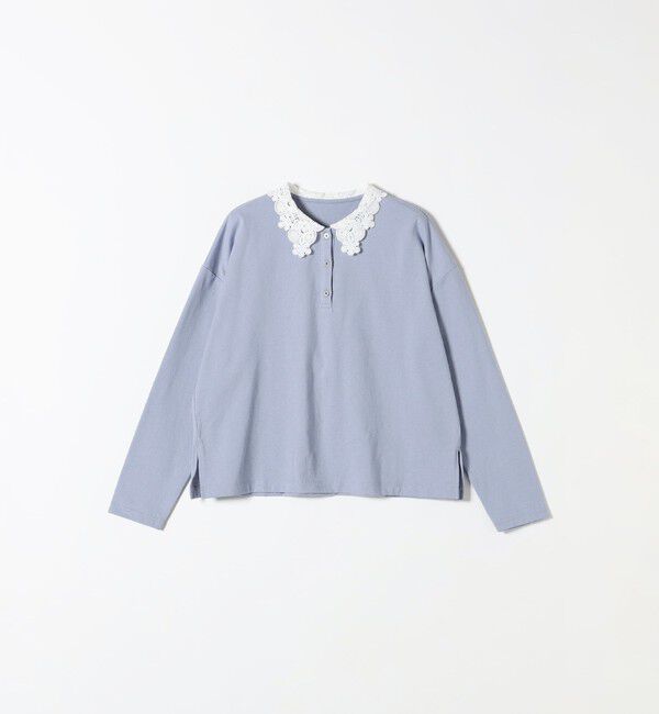 SHIPS any「〈洗濯機可能〉レース カラー ロングスリーブ ポロ プルオーバー」|Tシャツ・カットソー|
