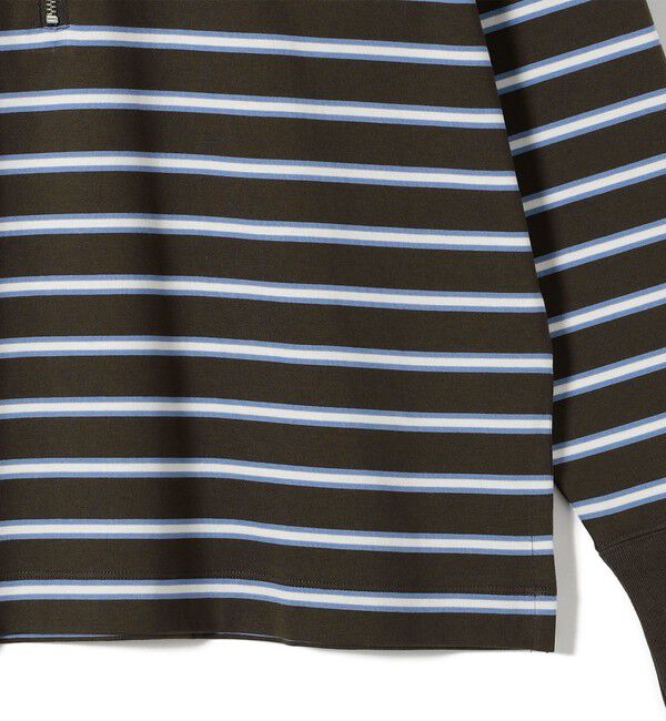SHIPS for women「SHIPS Primary Navy Label: マルチボーダー ジップアップ プルオーバー」|Tシャツ・カットソー|