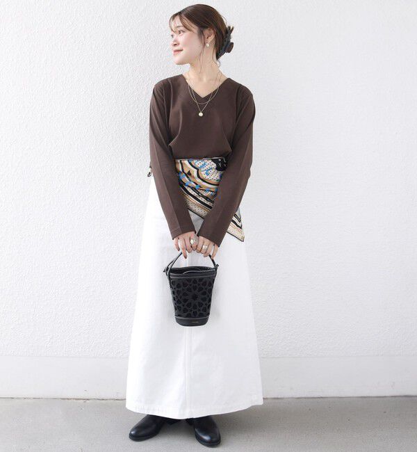 SHIPS for women「【WEB限定】〈ネックが選べる〉オーガニックコットン バリエーション ネック ロングスリーブ TEE」|Tシャツ・カットソー|