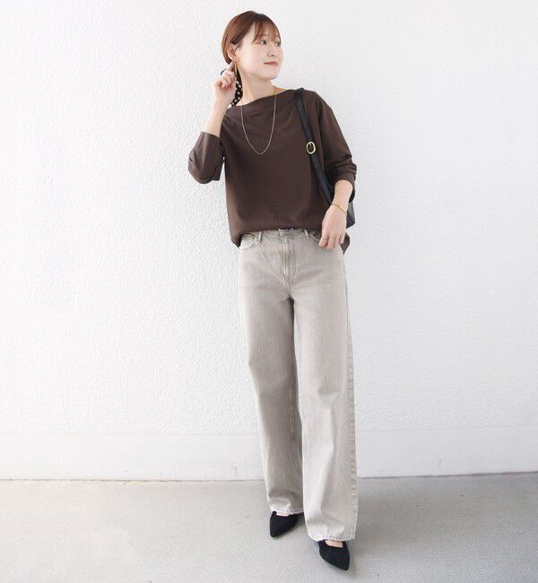 SHIPS for women「【WEB限定】〈ネックが選べる〉オーガニックコットン バリエーション ネック ロングスリーブ TEE」|Tシャツ・カットソー|