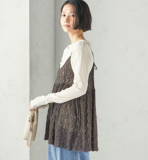 SHIPS for women「〈手洗い可能〉シュリンク レース キャミソール」|キャミソール|