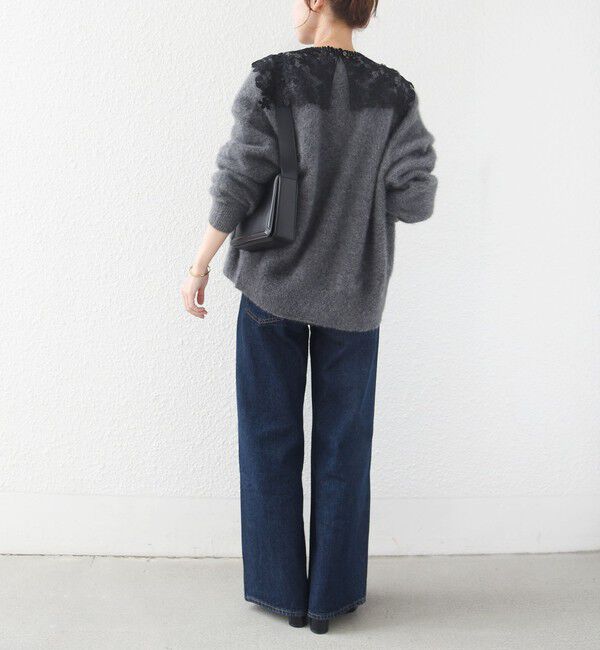 SHIPS for women「【WEB限定】〈手洗い可能〉フラワー ヨーク レース ロング スリーブ ブラウス」|シャツ・ブラウス|