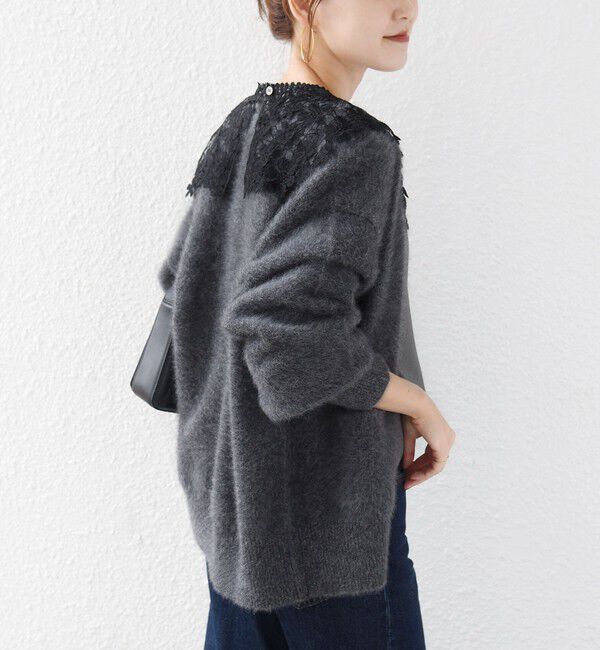 SHIPS for women「【WEB限定】〈手洗い可能〉フラワー ヨーク レース ロング スリーブ ブラウス」|シャツ・ブラウス|