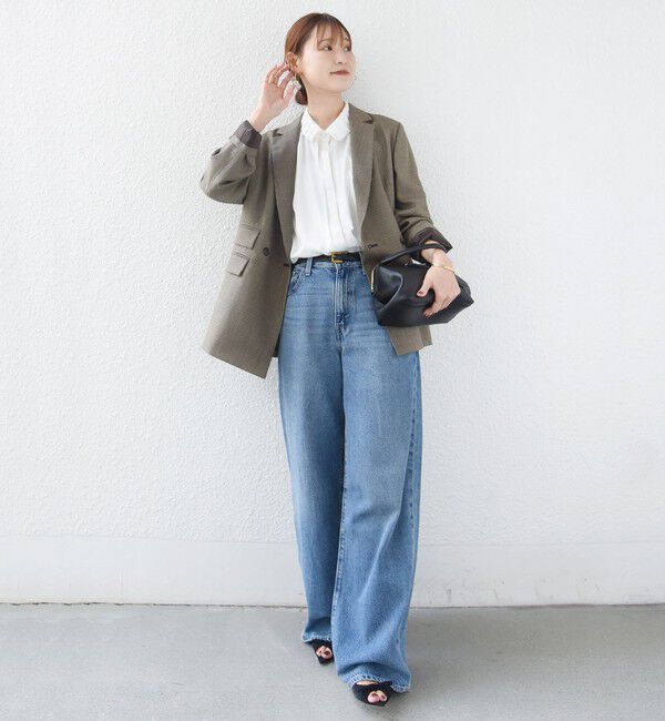 SHIPS for women「〈手洗い可能〉襟 タック サテン ロング スリーブ ブラウス」|シャツ・ブラウス|