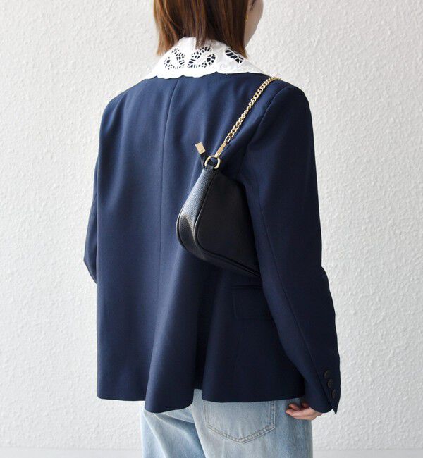 SHIPS any「〈手洗い可能〉ウールライク レース カラー ジャケット［NAVY BLUE］」|テーラードジャケット|