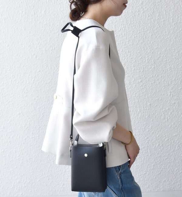 SHIPS any「〈手洗い可能〉パフ スリーブ ノーカラー ジャケット［NAVY BLUE］」|ノーカラージャケット|
