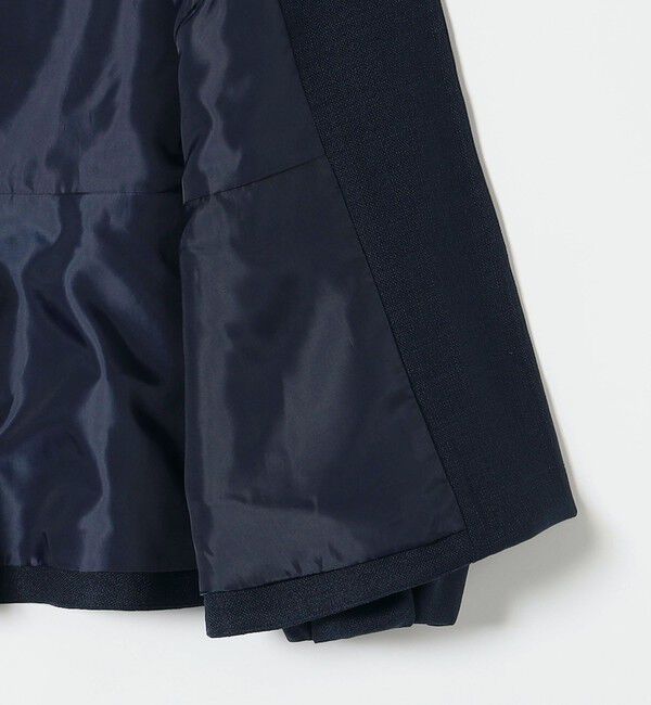 SHIPS any「〈手洗い可能〉パフ スリーブ ノーカラー ジャケット［NAVY BLUE］」|ノーカラージャケット|
