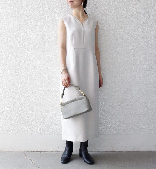 SHIPS any「〈洗濯機可能〉カーブネック ノースリーブ ワンピース［NAVY BLUE］」|ワンピース|