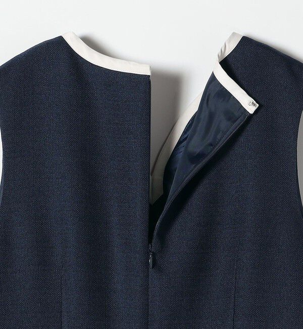 SHIPS any「〈洗濯機可能〉カーブネック ノースリーブ ワンピース［NAVY BLUE］」|ワンピース|