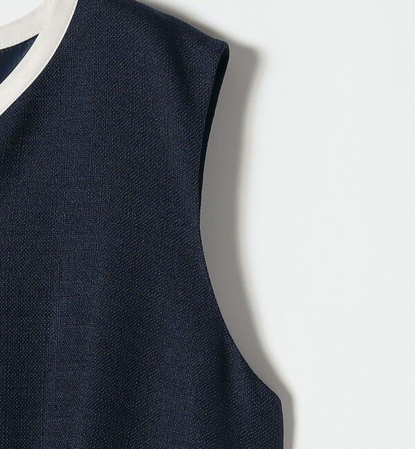 SHIPS any「〈洗濯機可能〉カーブネック ノースリーブ ワンピース［NAVY BLUE］」|ワンピース|