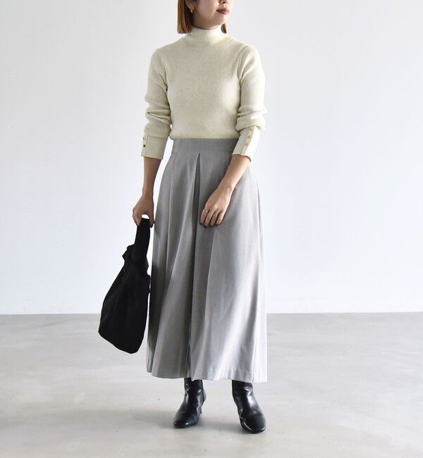 quaranciel「〈洗濯機可能〉裏起毛 シアバター タック Aライン キュロット パンツ」|その他|