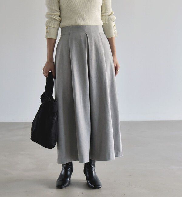 quaranciel「〈洗濯機可能〉裏起毛 シアバター タック Aライン キュロット パンツ」|その他|