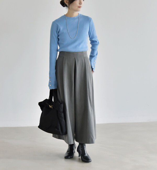 quaranciel「〈洗濯機可能〉裏起毛 シアバター タック Aライン キュロット パンツ」|その他|