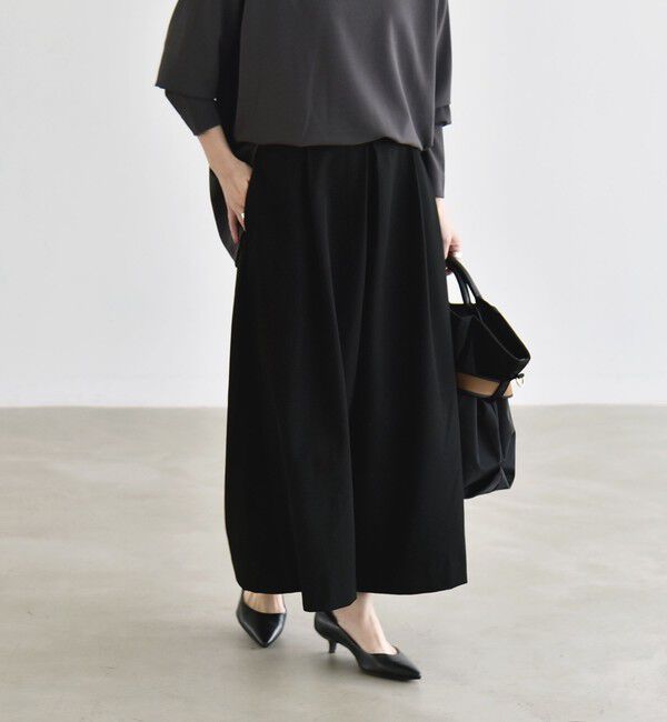 quaranciel「〈洗濯機可能〉裏起毛 シアバター タック Aライン キュロット パンツ」|その他|