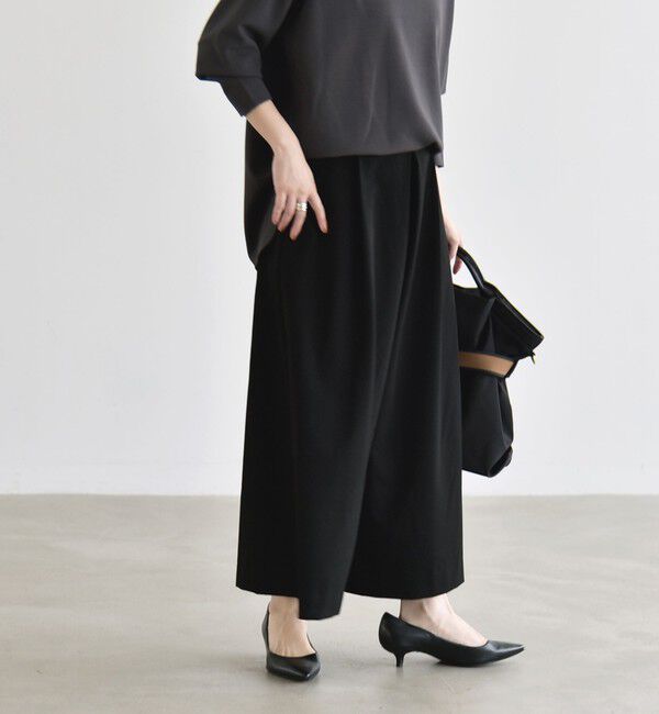 quaranciel「〈洗濯機可能〉裏起毛 シアバター タック Aライン キュロット パンツ」|その他|