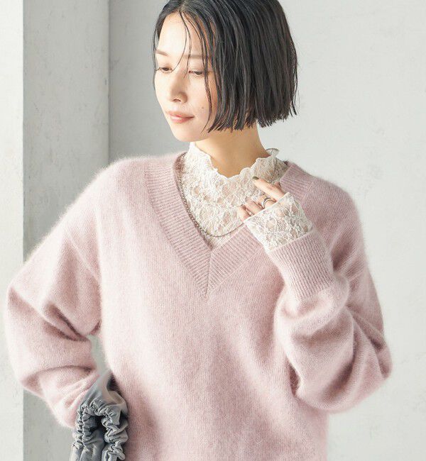 SHIPS for women「《予約》〈手洗い可能〉フォックス ラメ Vネック ニット」|ニット・セーター|