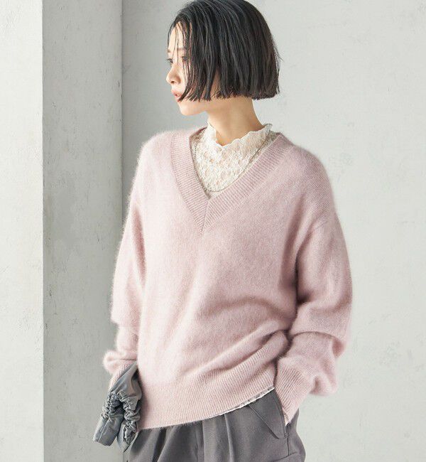SHIPS for women「《予約》〈手洗い可能〉フォックス ラメ Vネック ニット」|ニット・セーター|