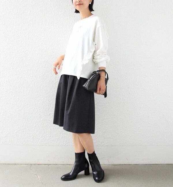 SHIPS for women「【WEB限定】〈洗濯機可能〉オーガニックコットン フリル ロングスリーブ TEE」|Tシャツ・カットソー|