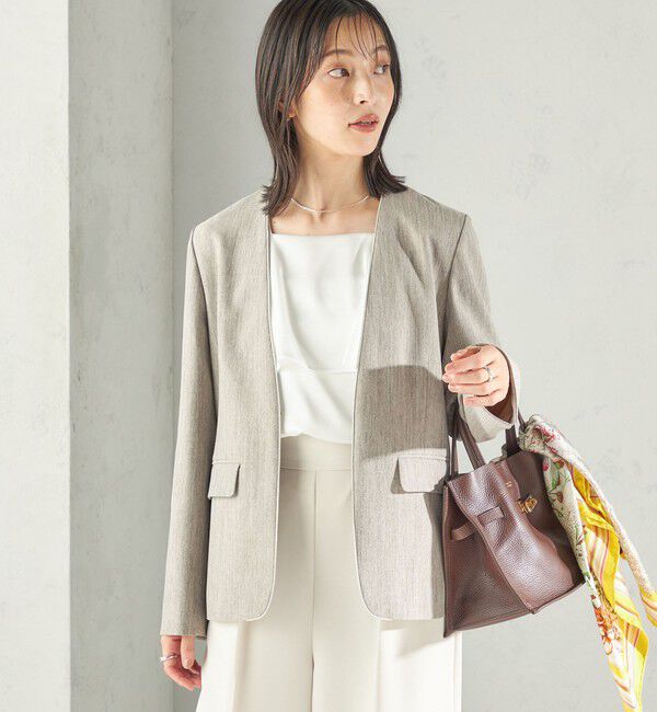 SHIPS for women「〈手洗い可能〉サテン &times; カットソー ケープ デザイン タンクトップ」|タンクトップ|