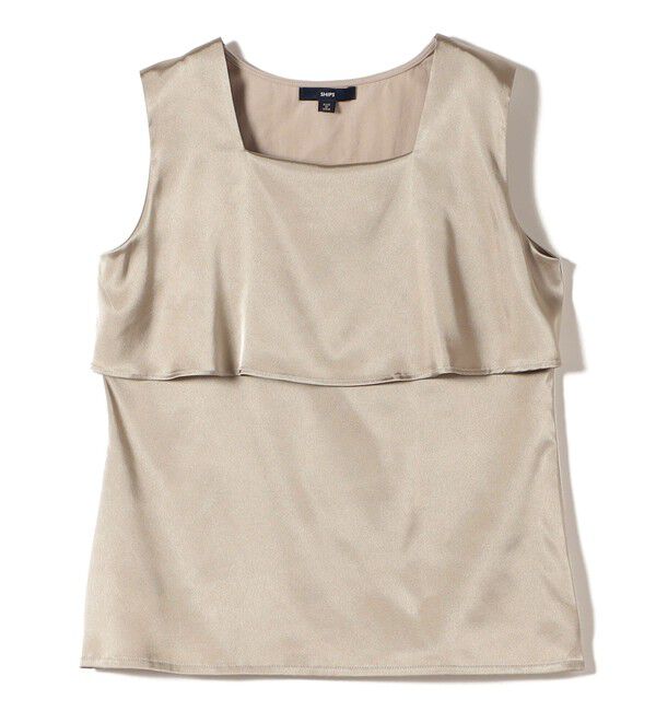 SHIPS for women「〈手洗い可能〉サテン &times; カットソー ケープ デザイン タンクトップ」|タンクトップ|