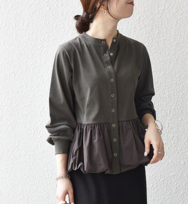 SHIPS any「《予約》【WEB限定】〈洗濯機可能〉ドッキング ヘム コンパクト スナップ カーディガン」|カーディガン|