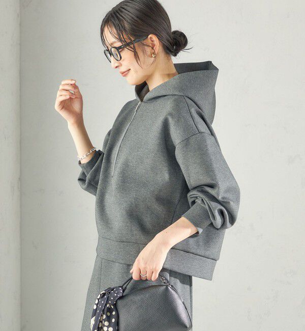 SHIPS for women「《予約》〈洗濯機可能〉エアー ダンボール ジップ アップ フーディー」|パーカー|