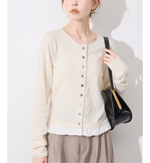 SLOBE IENA「《シリーズあり》コットンヤクヘムフリルカーディガン」|カーディガン|
