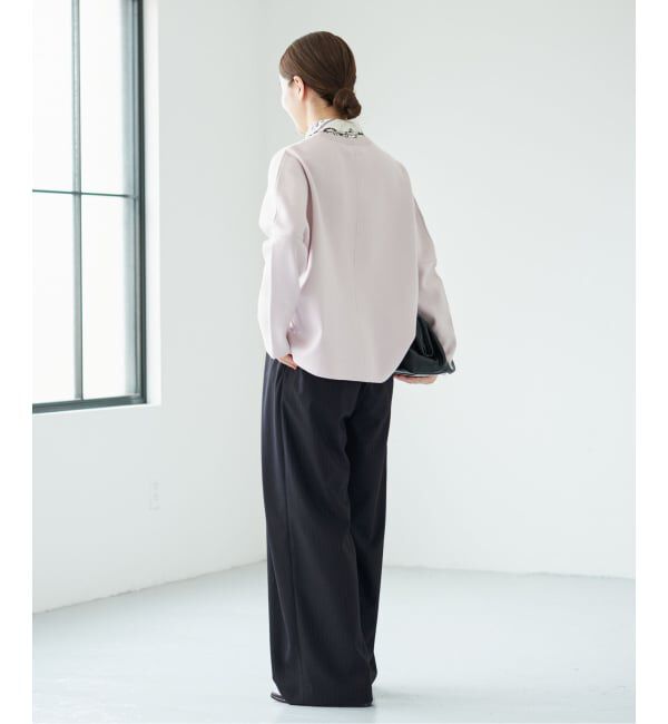 IENA「ウールMIXタックワイドパンツ」|スラックス|