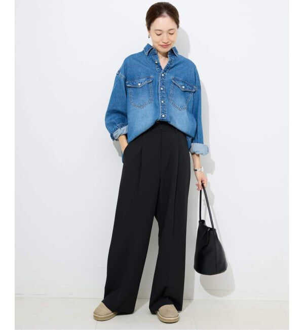 SLOBE IENA「《WEB限定サイズあり/4サイズ展開/追加》TRワイドトラウザー」|スラックス|