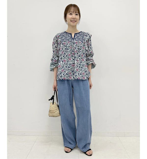 SLOBE IENA「《WEB限定/3サイズ展開/追加6》LEDENIM TUCK TROUSERデニム」|デニム|