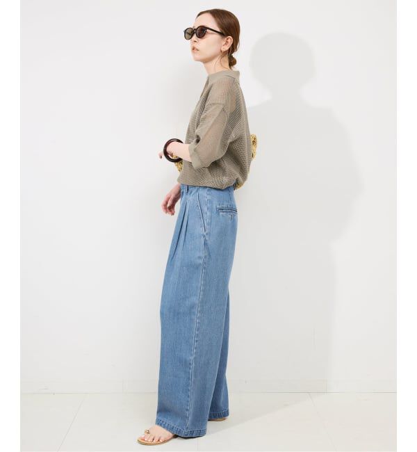 SLOBE IENA「《WEB限定/3サイズ展開/追加6》LEDENIM TUCK TROUSERデニム」|デニム|