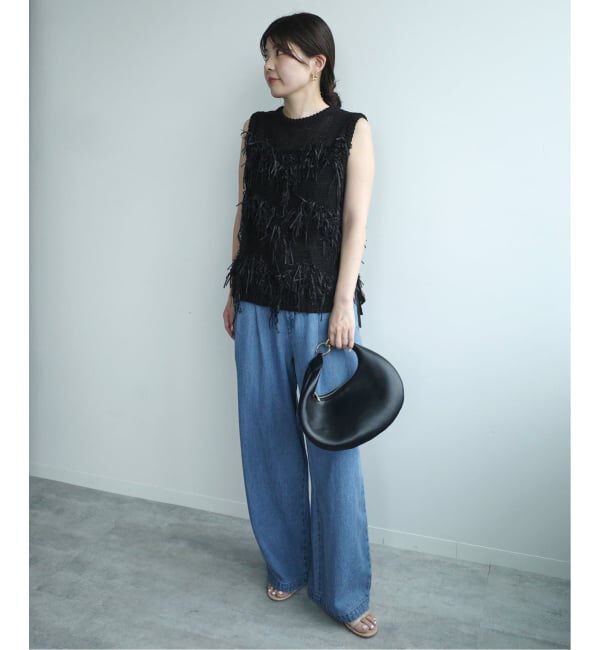 SLOBE IENA「《WEB限定/3サイズ展開/追加6》LEDENIM TUCK TROUSERデニム」|デニム|