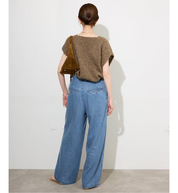 SLOBE IENA「《WEB限定/3サイズ展開/追加6》LEDENIM TUCK TROUSERデニム」|デニム|
