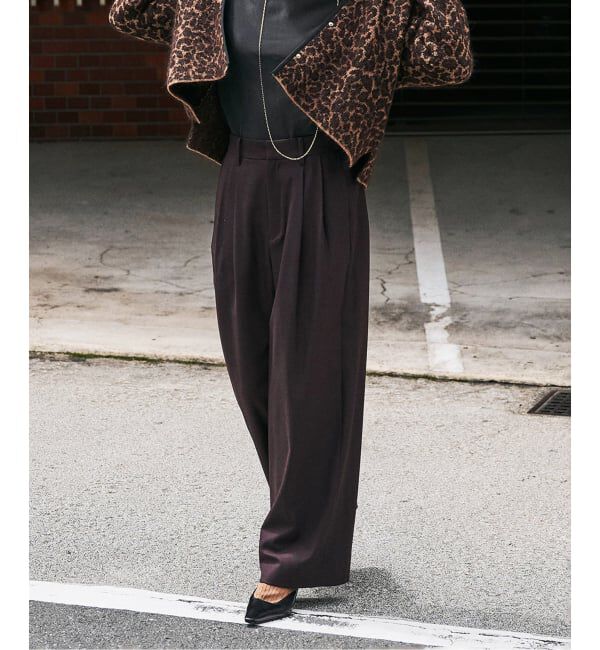 VERMEIL par iena「ANASTASIA タックパンツ」|スラックス|