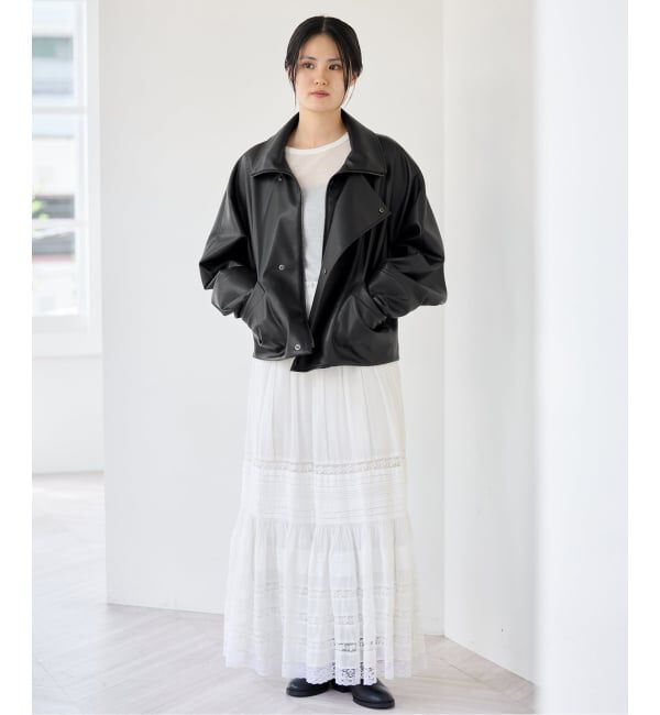 IENA「VACHEMENT/ヴァシュモン ECO LEATHER BZ ブルゾン VN-13A-409」|ライダースジャケット|