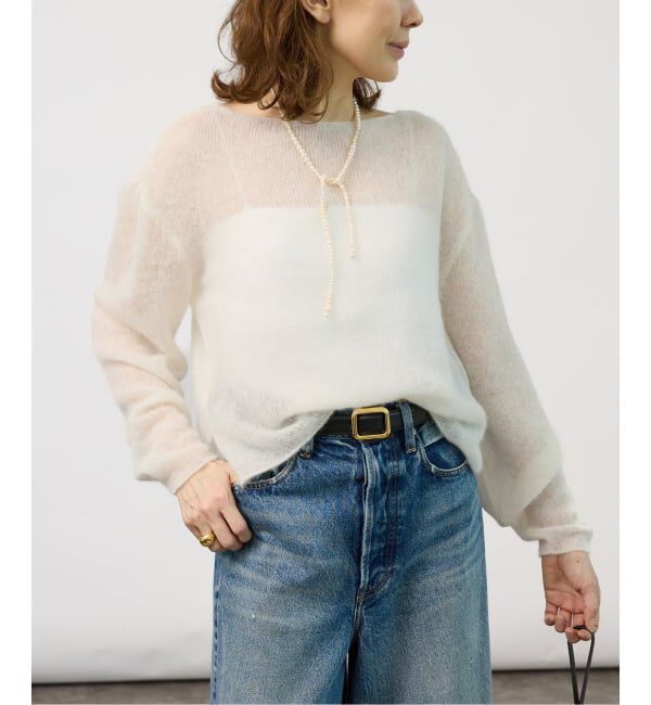 VERMEIL par iena「ENRICA エンリカ Airy Sheer Alpaka Vプルオーバー KNIT280」|ニット・セーター|
