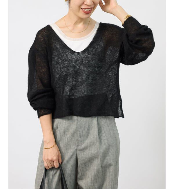 VERMEIL par iena「ENRICA エンリカ Airy Sheer Alpaka Vプルオーバー KNIT280」|ニット・セーター|