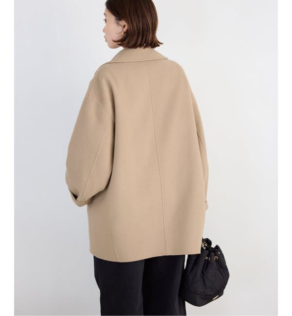 SLOBE IENA「《シリーズあり/追加予約》souple wool ダブルフェイスミドルコート」|ピーコート|