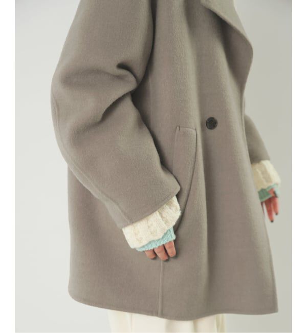 SLOBE IENA「《シリーズあり/追加予約》souple wool ダブルフェイスミドルコート」|ピーコート|