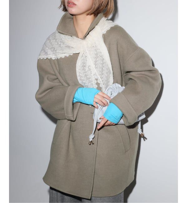 SLOBE IENA「《シリーズあり/追加予約》souple wool ダブルフェイスミドルコート」|ピーコート|