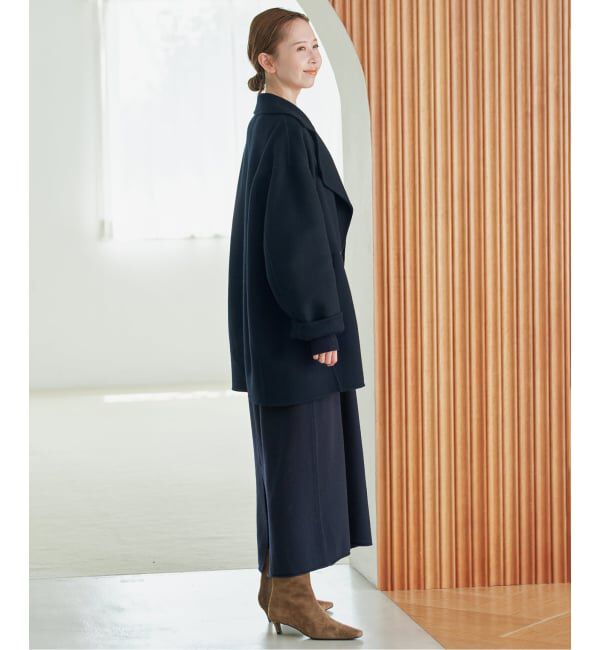 SLOBE IENA「《シリーズあり/追加予約》souple wool ダブルフェイスミドルコート」|ピーコート|