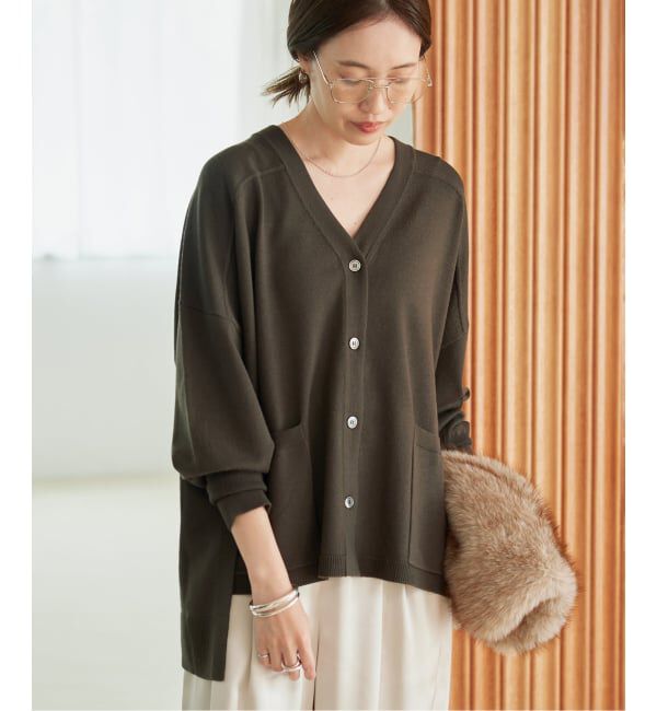 SLOBE IENA「《WEB限定カラーあり/追加予約》ウォッシャブルワイドシルエットカーディガン」|カーディガン|