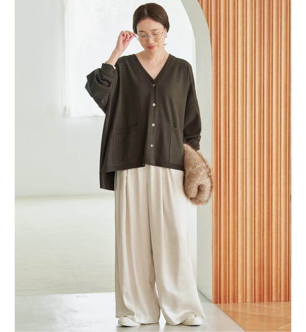 SLOBE IENA「《WEB限定カラーあり/追加予約》ウォッシャブルワイドシルエットカーディガン」|カーディガン|