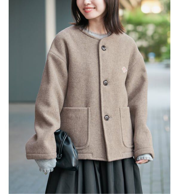 SLOBE IENA「《予約》DANTON/ダントン COLLARLESS JACKET DT-A0013」|その他|ベージュ A