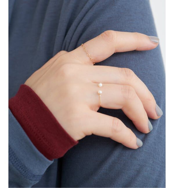 IENA「《追加予約》IENA 10K cuff ring pearl」|リング|
